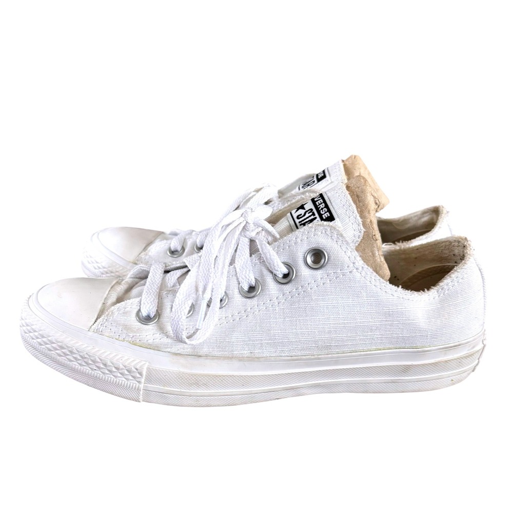 Converse All Star‎ Low Top Textured Sneakers Women's Sz 7 White Casual - Picture 3 of 8